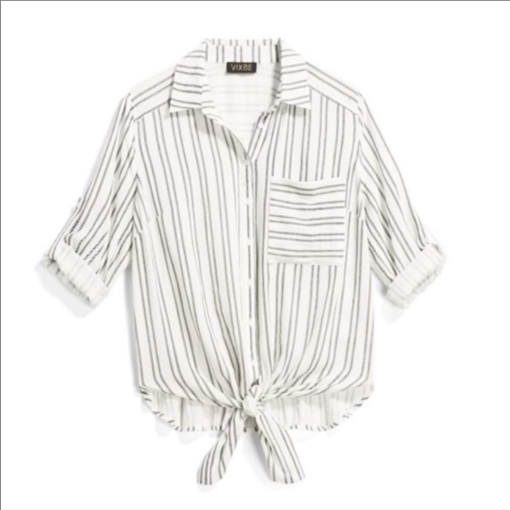 Vixbe Thompkins Tie Front Top